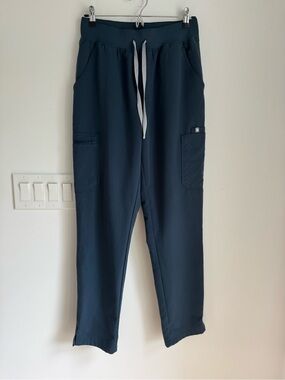 FIGS Yola High Rise Slim Scrub Pant Women's M Tall Blue Cargo Inseam: 30.5”